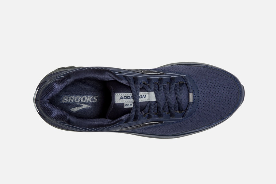 Brooks Running Shoes Mens Navy - Addiction Walker Suede - 3065-JXWRS